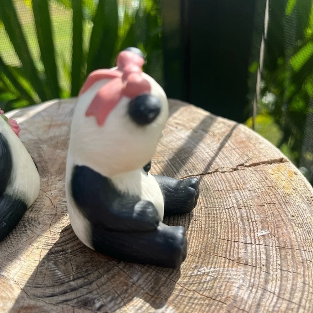Vintage 1990 Avon Source of Fine Collectibles Ceramic Panda Bears
